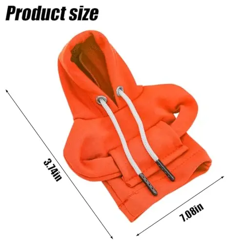 BELOMI Car Gear Shift Cover, Fashionable Hoodie Automotive Gear Shift Knob Protector, Mini Sweater Shirt Gear Shift Knob Cover, Universal Car Decor Accessories (Orange) - BELOMI (1)