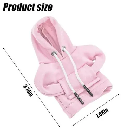 BELOMI Car Gear Shift Cover, Fashionable Hoodie Automotive Gear Shift Knob Protector, Mini Sweater Shirt Gear Shift Knob Cover, Universal Car Decor Accessories (Pink) - 2