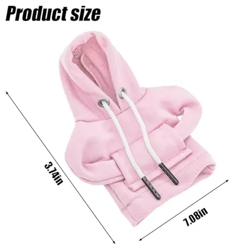 BELOMI Car Gear Shift Cover, Fashionable Hoodie Automotive Gear Shift Knob Protector, Mini Sweater Shirt Gear Shift Knob Cover, Universal Car Decor Accessories (Pink) - 2