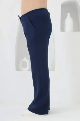 Belted Plus Size Tracksuit Navy Blue - 2