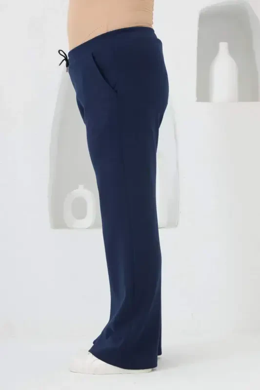 Belted Plus Size Tracksuit Navy Blue - 2
