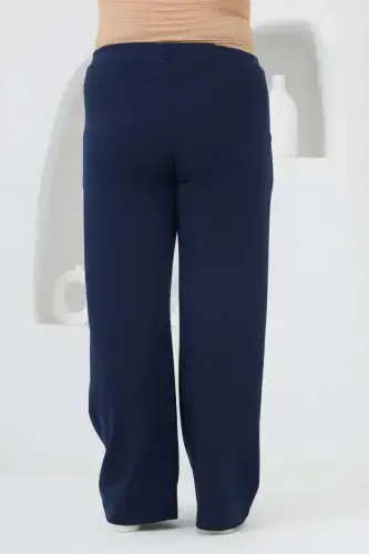 Belted Plus Size Tracksuit Navy Blue - 4
