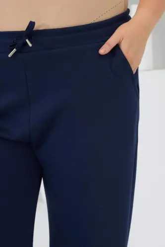 Belted Plus Size Tracksuit Navy Blue - 3