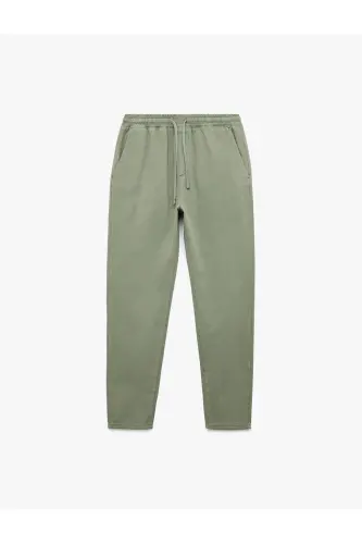 Belted Cotton Pocket Detailed Canvas Chino Pants - 3