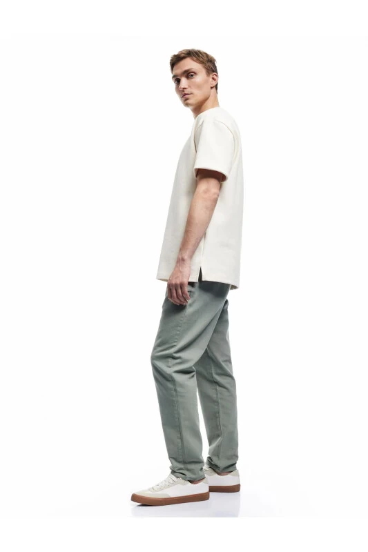 Belted Cotton Pocket Detailed Canvas Chino Pants - KOTON