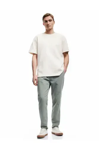Belted Cotton Pocket Detailed Canvas Chino Pants - KOTON (1)