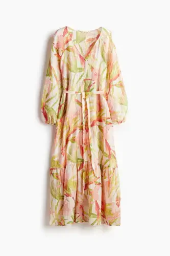 Belted Crepe Dress - 1