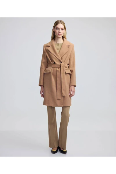Belted crossover coat - İPEKYOL (1)