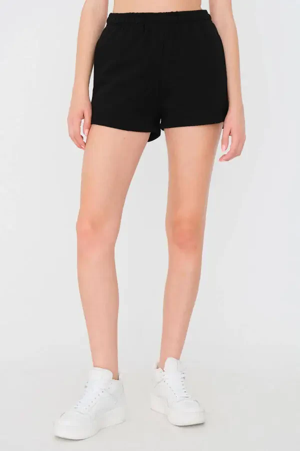 Belted Elastic Waist Shorts S1010-n12 - 4