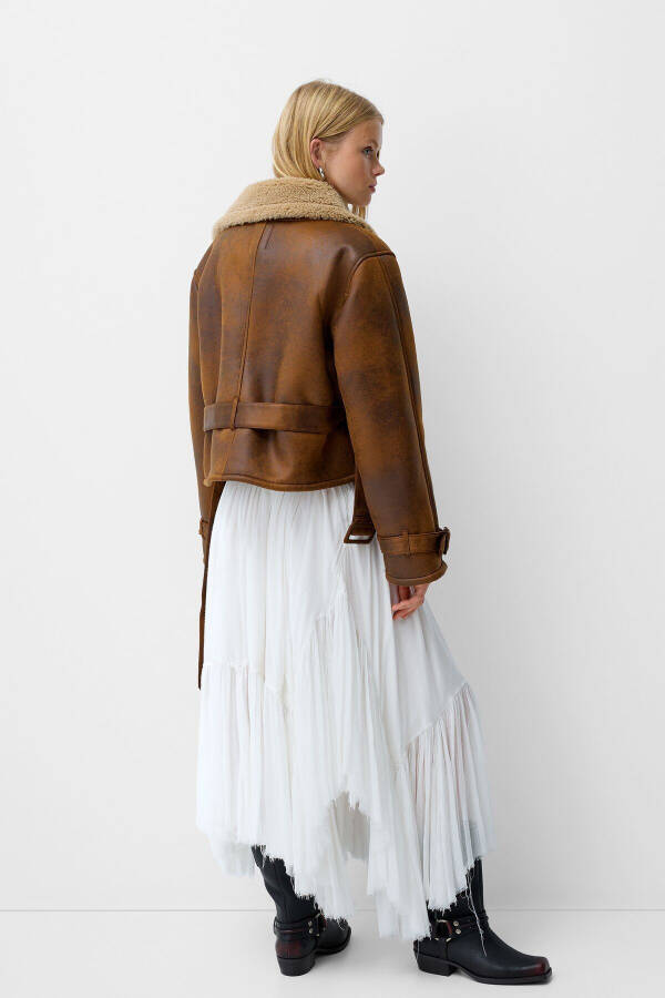 Belted Faux Fur Jacket - 3