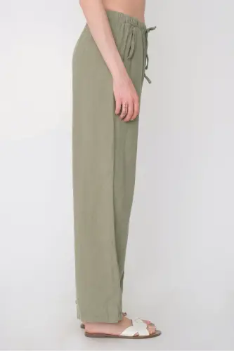 Belted Linen Pants Pn4991-pnn-Khaki - 6