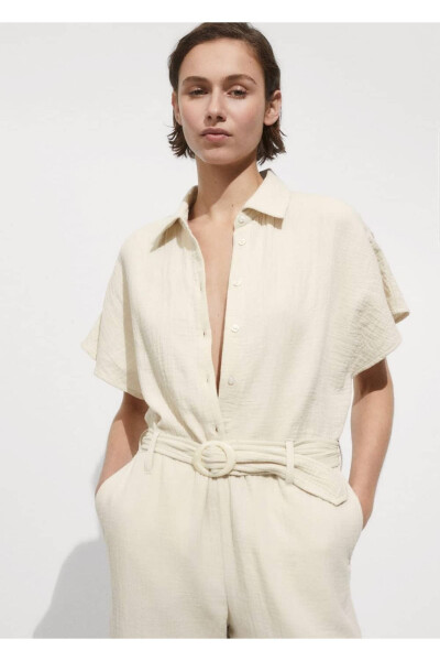 Belted Long Jumpsuit - MANGO