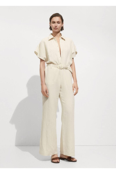 Belted Long Jumpsuit - MANGO (1)