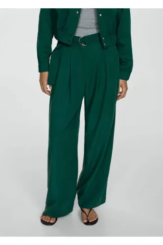 Belted lyocell pants - MANGO (1)