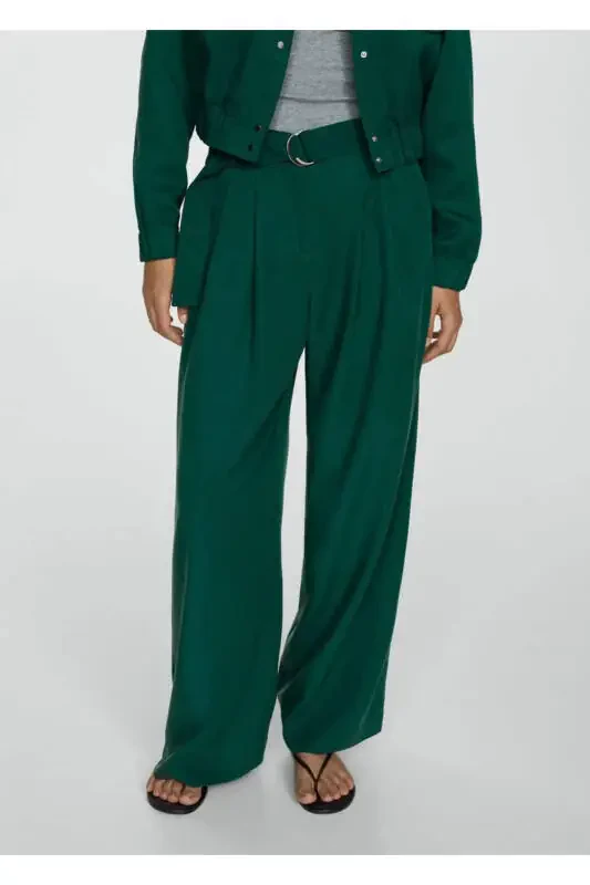 Belted lyocell pants - 2