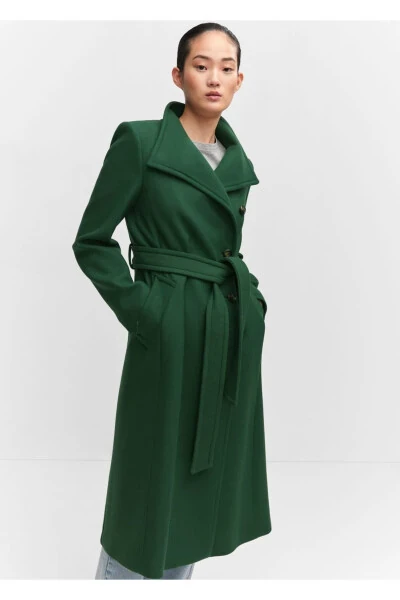 Belted Manteco Wool Coat - MANGO