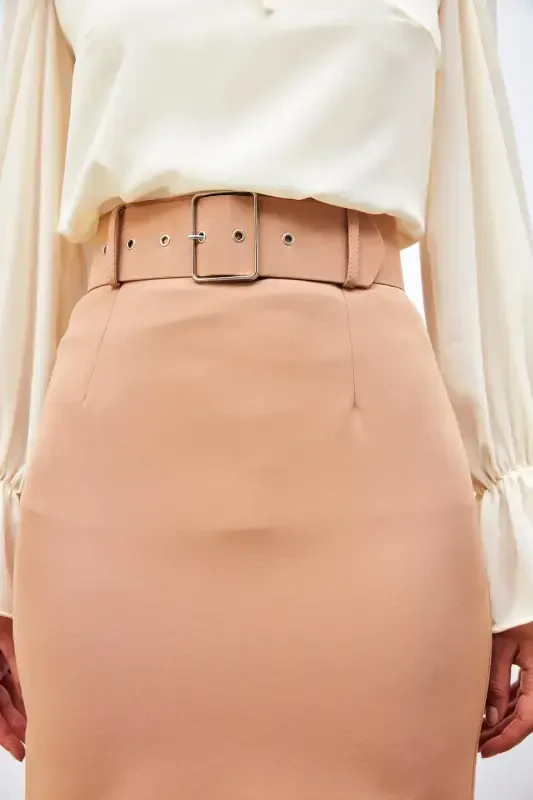 Belted Mini Skirt - CAMEL - 5