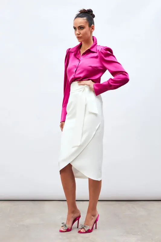 Belted Pencil Skirt - ECRU-ECRU - 2