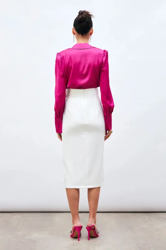 Belted Pencil Skirt - ECRU-ECRU - 6