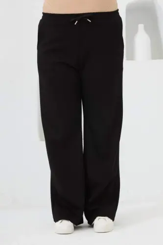 Belted Plus Size Tracksuit Black - 1