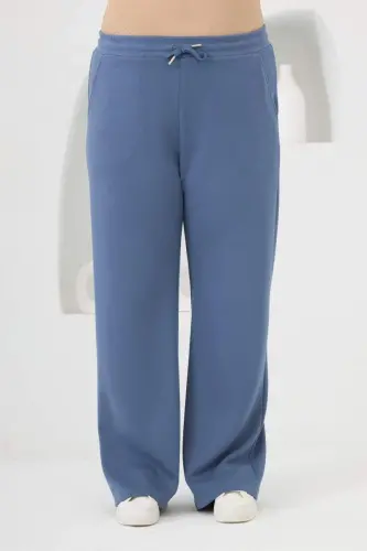 Belted Plus Size Tracksuit Indigo - 1