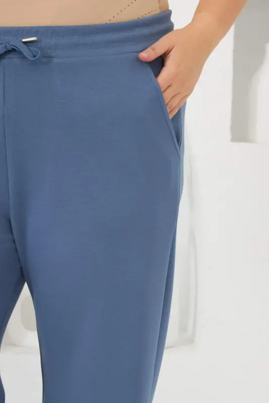 Belted Plus Size Tracksuit Indigo - 3