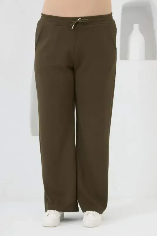 Belted Plus Size Tracksuit Khaki - 1