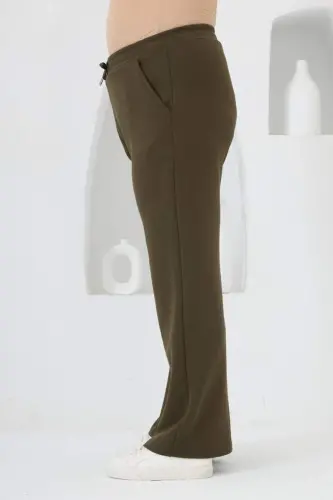 Belted Plus Size Tracksuit Khaki - BÜYÜKBEDENIZ (1)