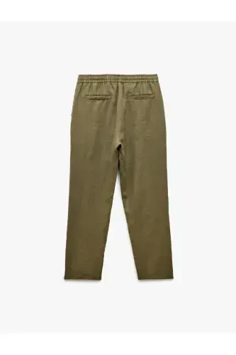 Belted Pocket Detailed Linen Chino Summer Pants - 2