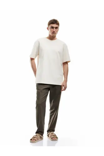Belted Pocket Detailed Linen Cotton Blend Ch - 1
