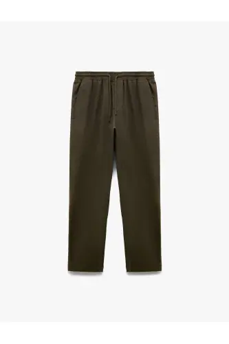 Belted Pocket Detailed Linen Cotton Blend Ch - 3