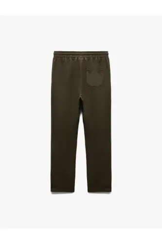 Belted Pocket Detailed Linen Cotton Blend Ch - 4