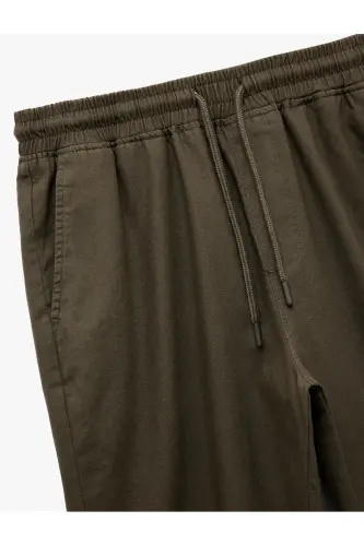 Belted Pocket Detailed Linen Cotton Blend Ch - 5