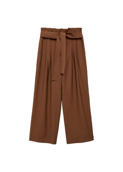 Belted straight leg pants - 8