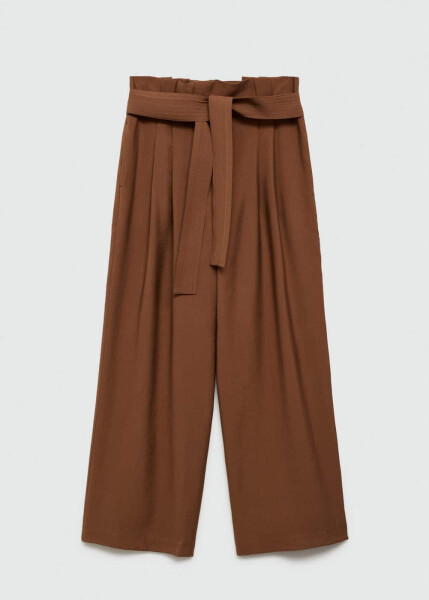 Belted straight leg pants - 9