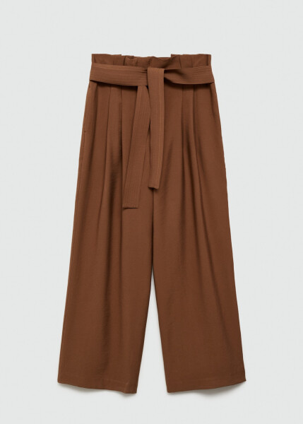 Belted straight leg pants - 1