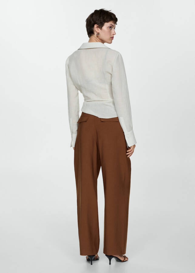 Belted straight leg pants - 2