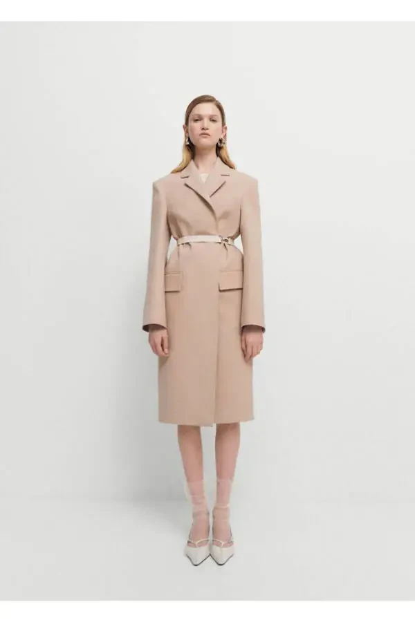 Belted, Structured Double-Breasted Coat - 2