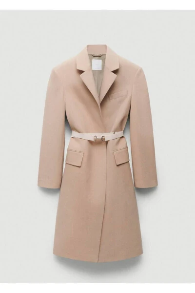 Belted, Structured Double-Breasted Coat - 3