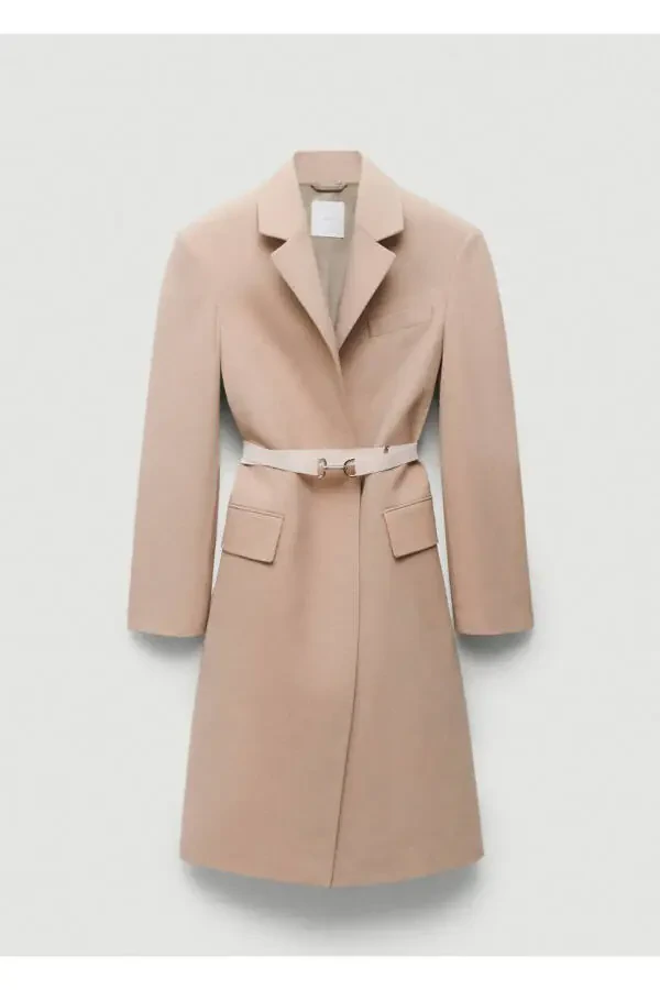 Belted, Structured Double-Breasted Coat - 3