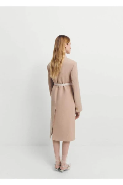 Belted, Structured Double-Breasted Coat - 4