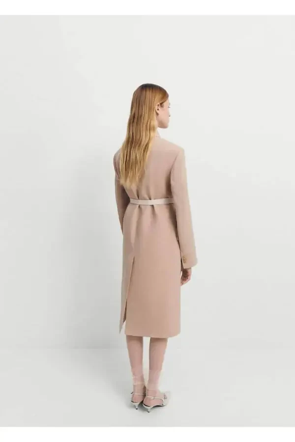 Belted, Structured Double-Breasted Coat - 4