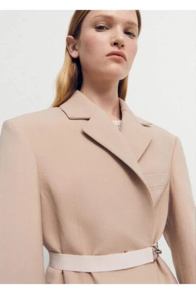 Belted, Structured Double-Breasted Coat - 6