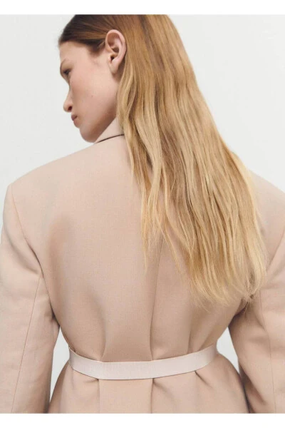 Belted, Structured Double-Breasted Coat - 7