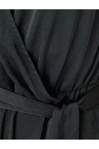 Belted Wide Leg Jumpsuit with Crossover Straps - 6