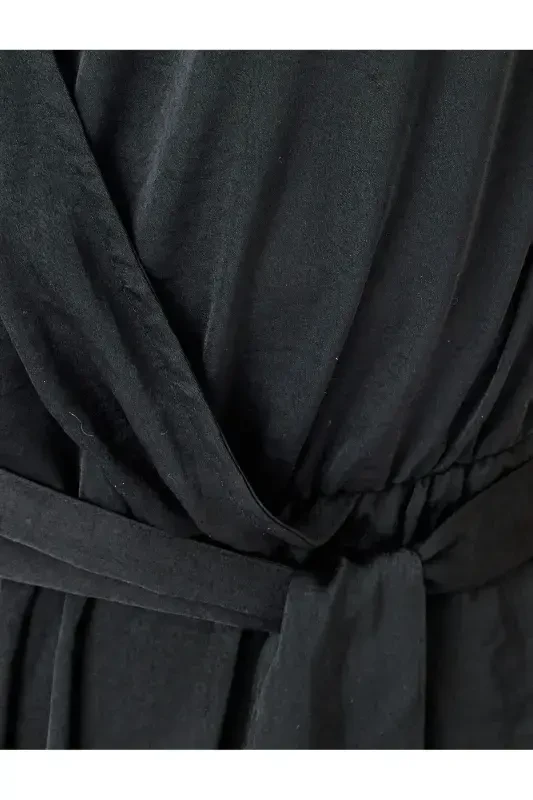 Belted Wide Leg Jumpsuit with Crossover Straps - 6