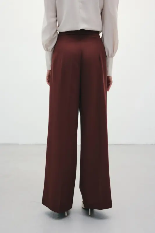 Belted Wide Leg Trousers - COFFEE-COFFEE - 6