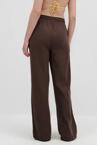 Belted Wide Leg Trousers PN5118-PNC-Acı Kahve - 1