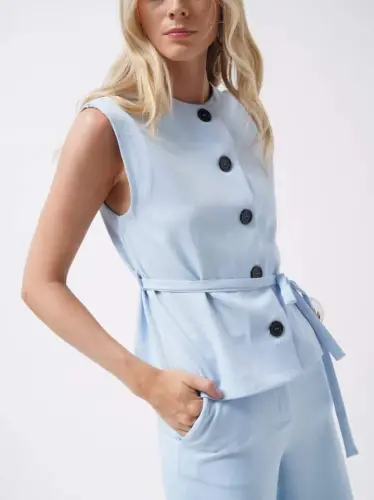 Belted Woven Vest - BÜYÜKBEDENIZ (1)