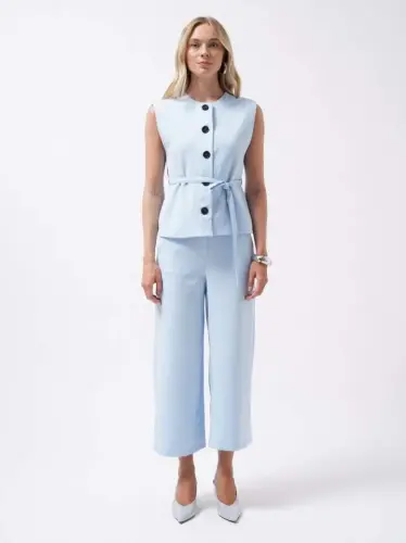 Belted Woven Vest - 3